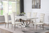 KC-111101.      Marble/Stainless Steel Dining Table