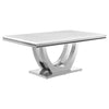 KC-111101.      Marble/Stainless Steel Dining Table