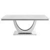 KC-111101.      Marble/Stainless Steel Dining Table