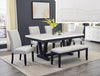 KE-6P/1320DV VARLEY MARBLE TBL/SIDE CHAIRS,BENCH