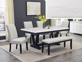 KE-6P/1320DV VARLEY MARBLE TBL/SIDE CHAIRS,BENCH