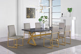 KCO-191991-S5.  Conway 5-piece Rectangular Dining Set Dark Walnut and Aged Gold
