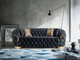 KN-Lupino Black Velvet Loveseat