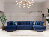 KP- Armony U Double Chase Sectional Velvet Upholstery