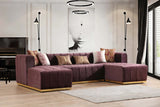 KP-Siesta U Double Chase Sectional Velvet Upholstery