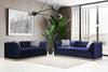 KP-Veranda Sofa & Loveseat - Velvet Upholstery - Navy Blue