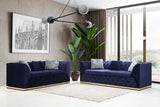 KP-Veranda Sofa & Loveseat - Velvet Upholstery - Navy Blue