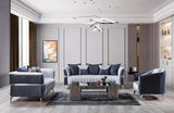 KN-Leina Silver-Gray Velvet Sofa & Loveseat