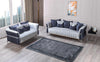 KN-Leina Silver-Gray Velvet Sofa & Loveseat