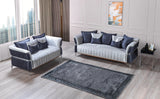 KN-Leina Silver-Gray Velvet Sofa & Loveseat