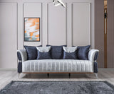 KN-Leina Silver-Gray Velvet Sofa & Loveseat