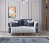 KN-Leina Silver-Gray Velvet Sofa & Loveseat