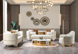 KN- Helena Ivory Velvet Sofa & Loveseat