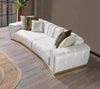 KN-Michelle Ivory Velvet Curved 118" Sectional