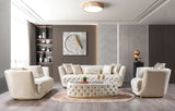KN-Daphne Ivory Velvet Sofa 95" & Loveseat 79"