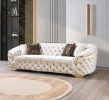 KN-Lupino Ivory Velvet Sofa 95" & Loveseat 82"