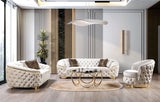KN-Lupino Ivory Velvet Sofa 95" & Loveseat 82"