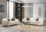 KN-Lupino Ivory Velvet Sofa 95" & Loveseat 82"