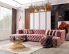 KN-Neva Pink Velvet Double Chaise 138" Sectional
