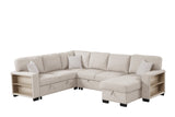 KH-Atlantic Beige Sectional With Pull-Out Bed