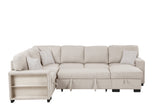 KH-Atlantic Beige Sectional With Pull-Out Bed