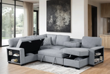 KH-Atlantic Gray Sectional With Pull-Out Bed