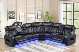 KH-Barcelona Black Power Reclining Sectional (Power Headrests)