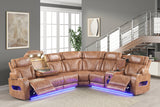 KH-Barcelona Brown Power Reclining Sectional