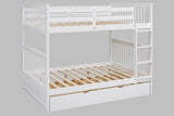 KH-BB31 Full/Full Bunk Bed w/Twin Trundle White