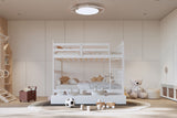 KH-BB31 Full/Full Bunk Bed w/Twin Trundle White