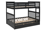 KH-BB32 Full/Full Bunk Bed w/Twin Trundle Black