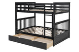 KH-BB32 Full/Full Bunk Bed w/Twin Trundle Black