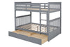 KH-BB33 Full/Full Bunk Bed w/Twin Trundle Gray