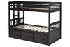 KH-BB40 TWIN/TWIN Bunk Bed w/Twin Trundle + 3 Drawers Espresso