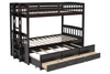 KH-BB40 TWIN/TWIN Bunk Bed w/Twin Trundle + 3 Drawers Espresso