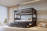 KH-BB40 TWIN/TWIN Bunk Bed w/Twin Trundle + 3 Drawers Espresso