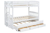 KH-BB41 TWIN/TWIN Bunk Bed w/Twin Trundle + 3 Drawers White