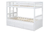 KH-BB41 TWIN/TWIN Bunk Bed w/Twin Trundle + 3 Drawers White