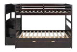 KH-BB50 FULL/FULL Bunk Bed w/Twin Trundle + Staircase Storage