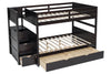 KH-BB50 FULL/FULL Bunk Bed w/Twin Trundle + Staircase Storage