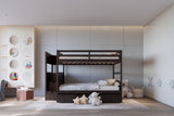 KH-BB50 FULL/FULL Bunk Bed w/Twin Trundle + Staircase Storage