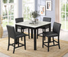 KH-Dior PU - Black Pub Table + 4 Chair Set