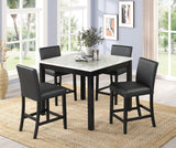 KH-Dior PU - Black Pub Table + 4 Chair Set