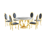 KNE-D615 Maxi Table (White/Gold)