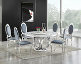 KNE-D615 Maxi Table (White/Chrome) AND BLACK CHROME