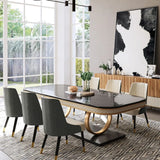 HNE-Onix 90.55" Faux Marble Table