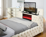 KH-Future Beige Platform Bed - Queen, King