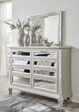 KC-Lindenfield Silver/Black Upholstered Panel Bedroom Set