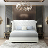 KH-Luxor White Platform Bed Queen, King