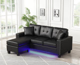 KH-Messi Black PU - Reversible Sectional **NEW ARRIVAL** SKU: Messi - Black PU